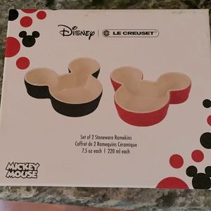 Brand New Le Creuset Disney Stoneware Ramekins Mickey Mouse